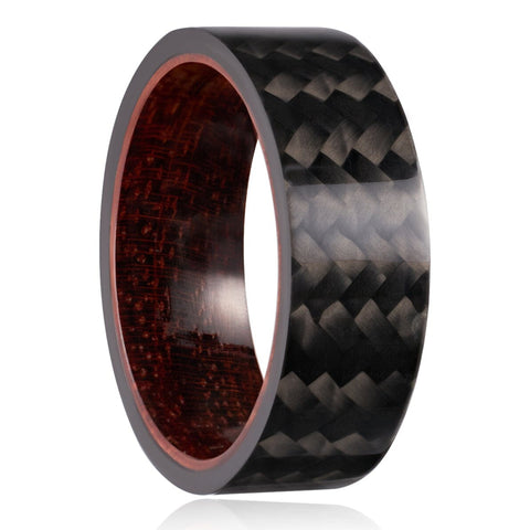 Real Carbon Fiber Ring | Wood Inlay | Slate Series