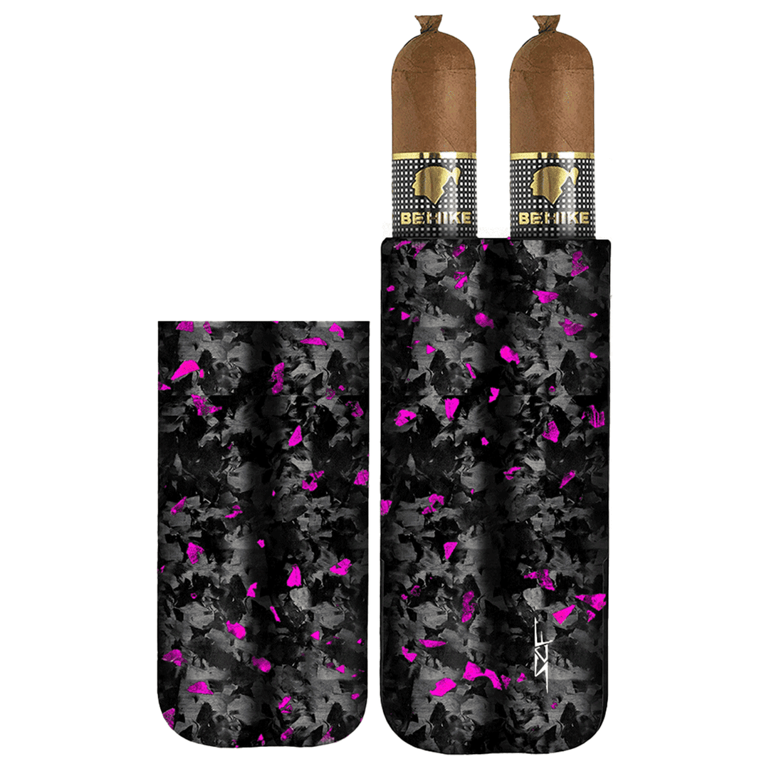 2 Tube Flake Forged Carbon Fiber Cigar Case