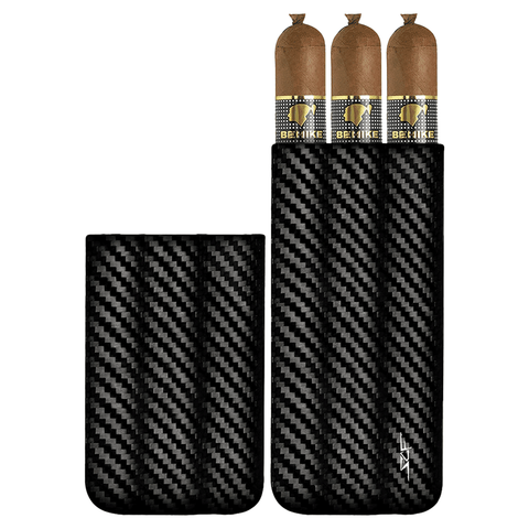 3 Tube Real Carbon Fiber Cigar Case
