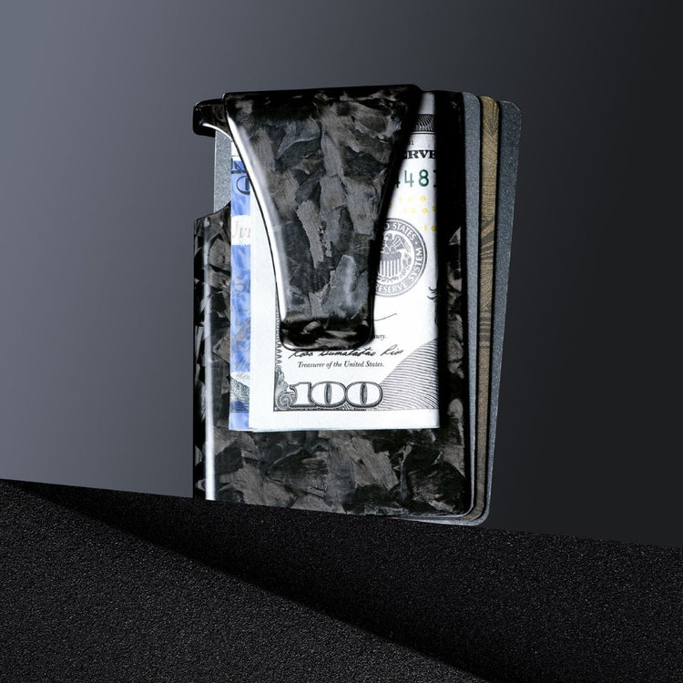 Forged Carbon Fiber Cash & Card Slim Wallet - Holds 7 Cards & 20 Bills