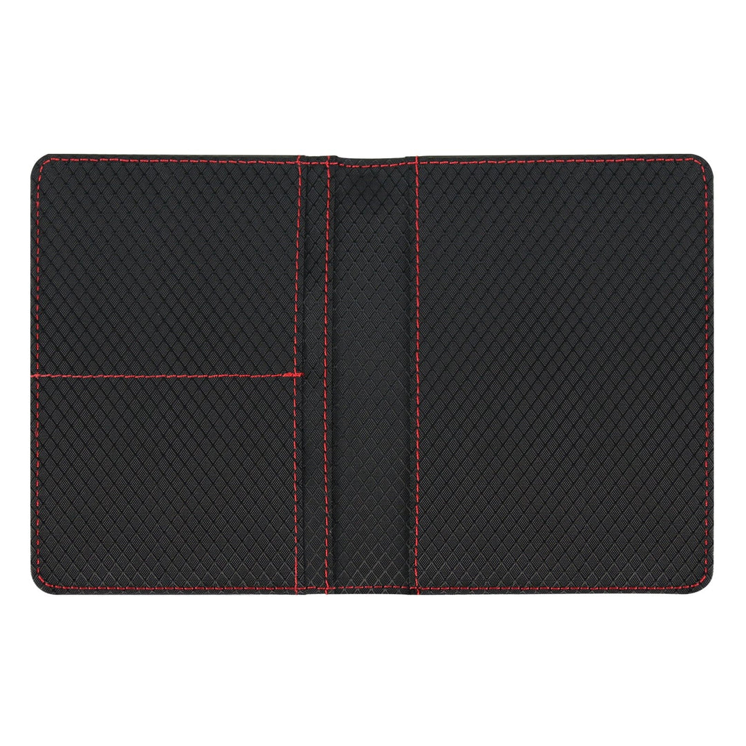Alcantara & Real Carbon Fiber Passport Holder (Red Stitching)