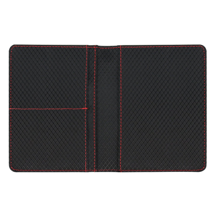 Alcantara & Real Carbon Fiber Passport Holder (Red Stitching)