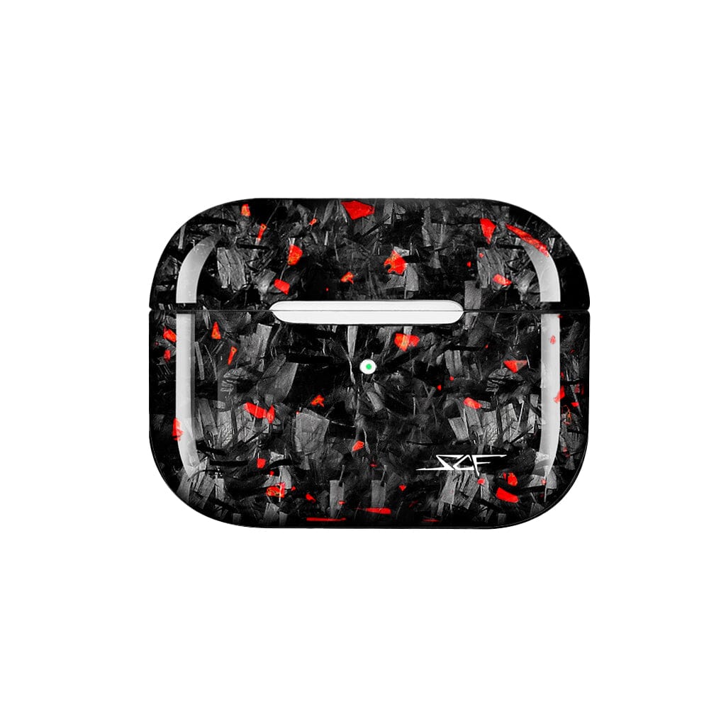 Apple AirPods Red Flake Forged Carbon Fiber Case
