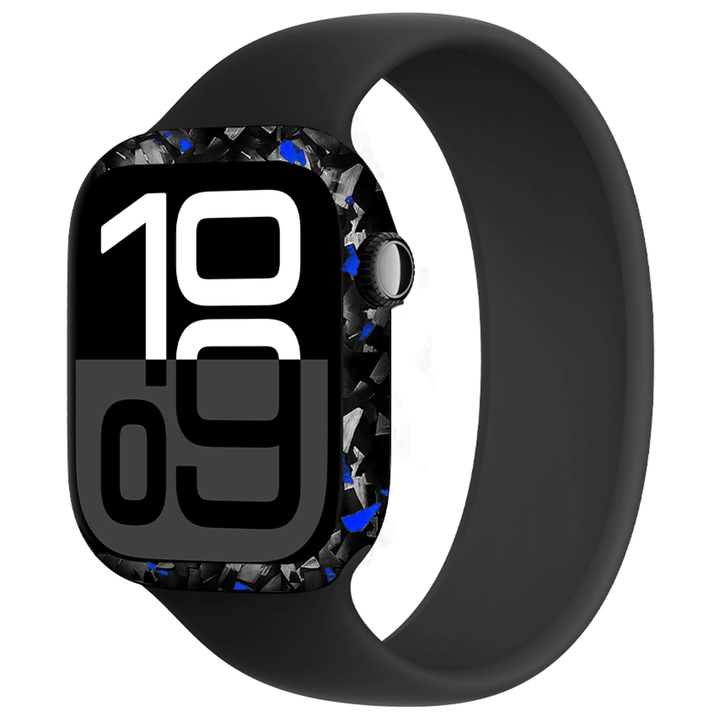 Apple Watch Blue Flake Real Forged Carbon Fiber Case