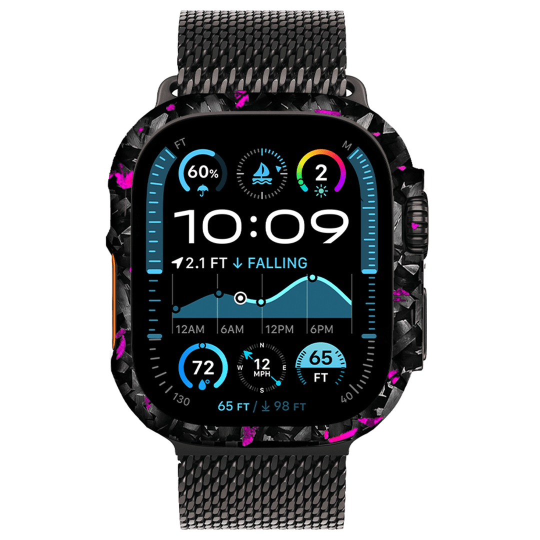 Apple Watch Purple Flake Real Forged Carbon Fiber Case