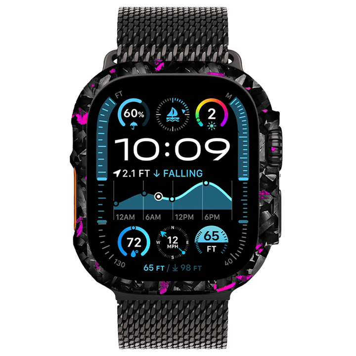 Apple Watch Purple Flake Real Forged Carbon Fiber Case