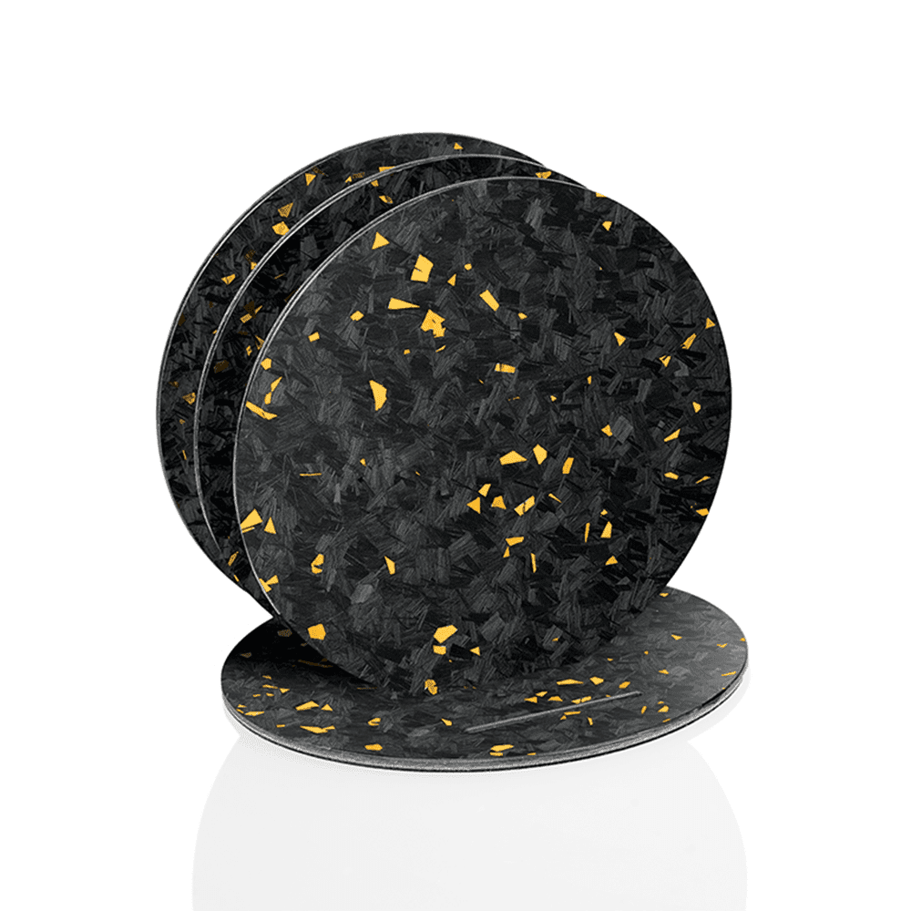 Flake Forged Carbon Fiber Coaster Set