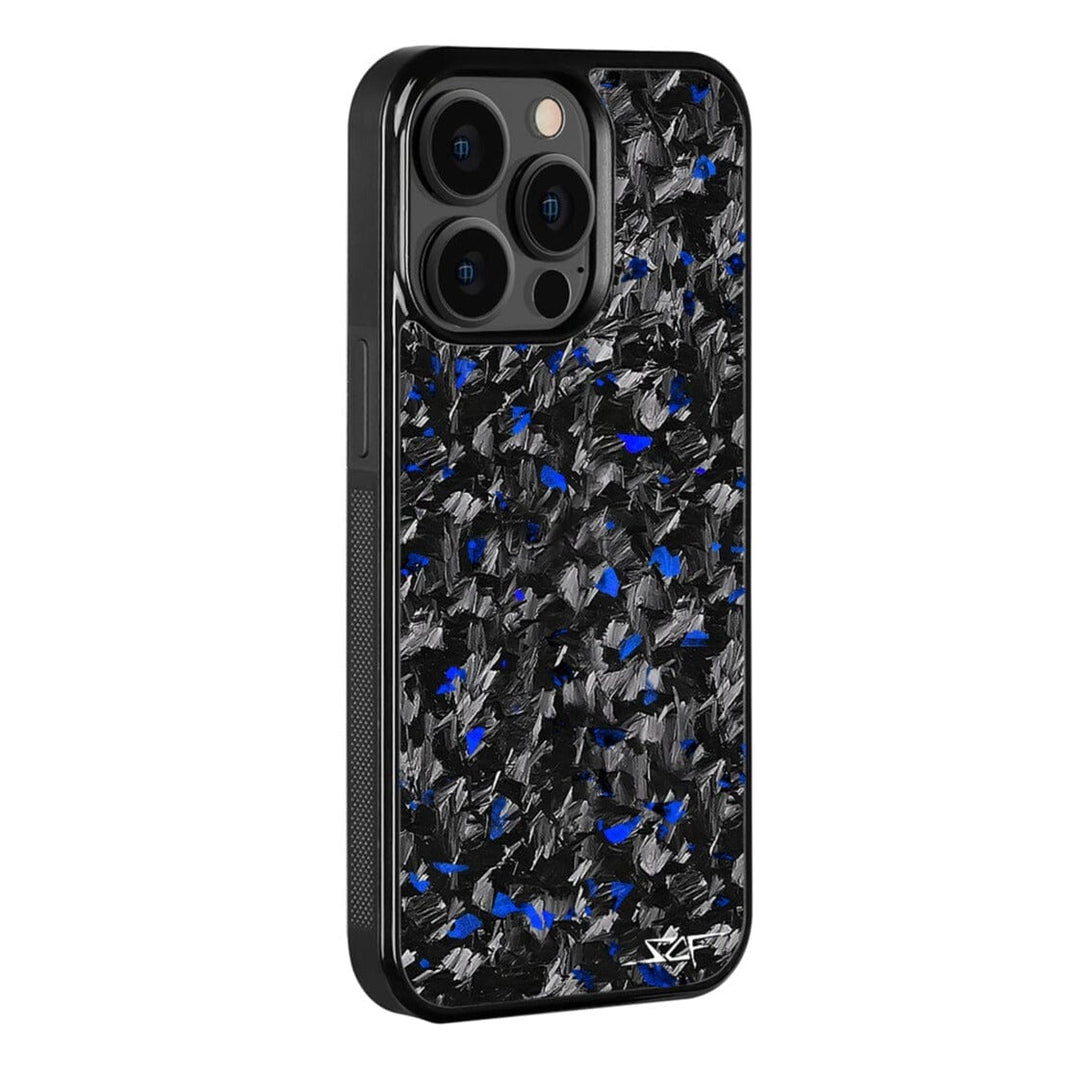 iPhone 13 Pro Max Real Blue Flake Forged Carbon Fiber Phone Case | CLASSIC Series