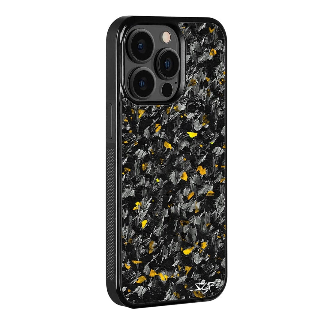 iPhone 13 Pro Real Gold Flake Forged Carbon Fiber Phone Case | CLASSIC Series
