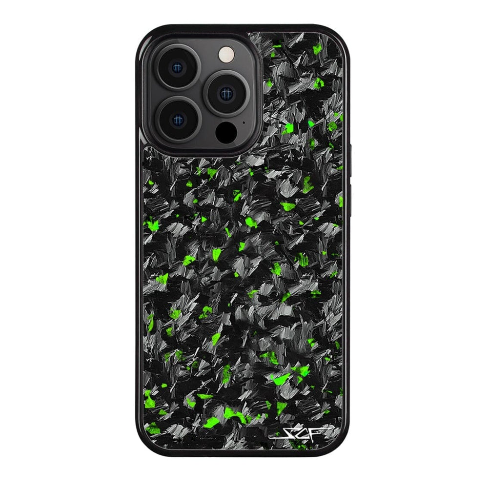 iPhone 13 Pro Real Green Flake Forged Carbon Fiber Phone Case | CLASSIC Series
