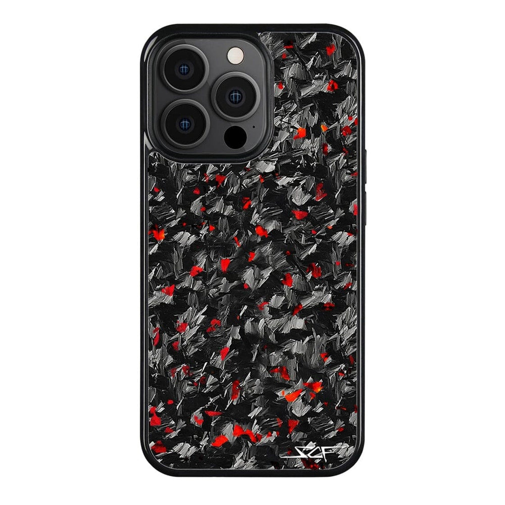 iPhone 13 Pro Real Red Flake Forged Carbon Fiber Phone Case | CLASSIC Series