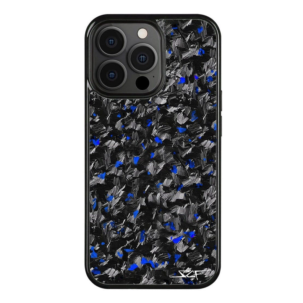 iPhone 14 Pro Max Real Blue Flake Forged Carbon Fiber Phone Case | CLASSIC Series