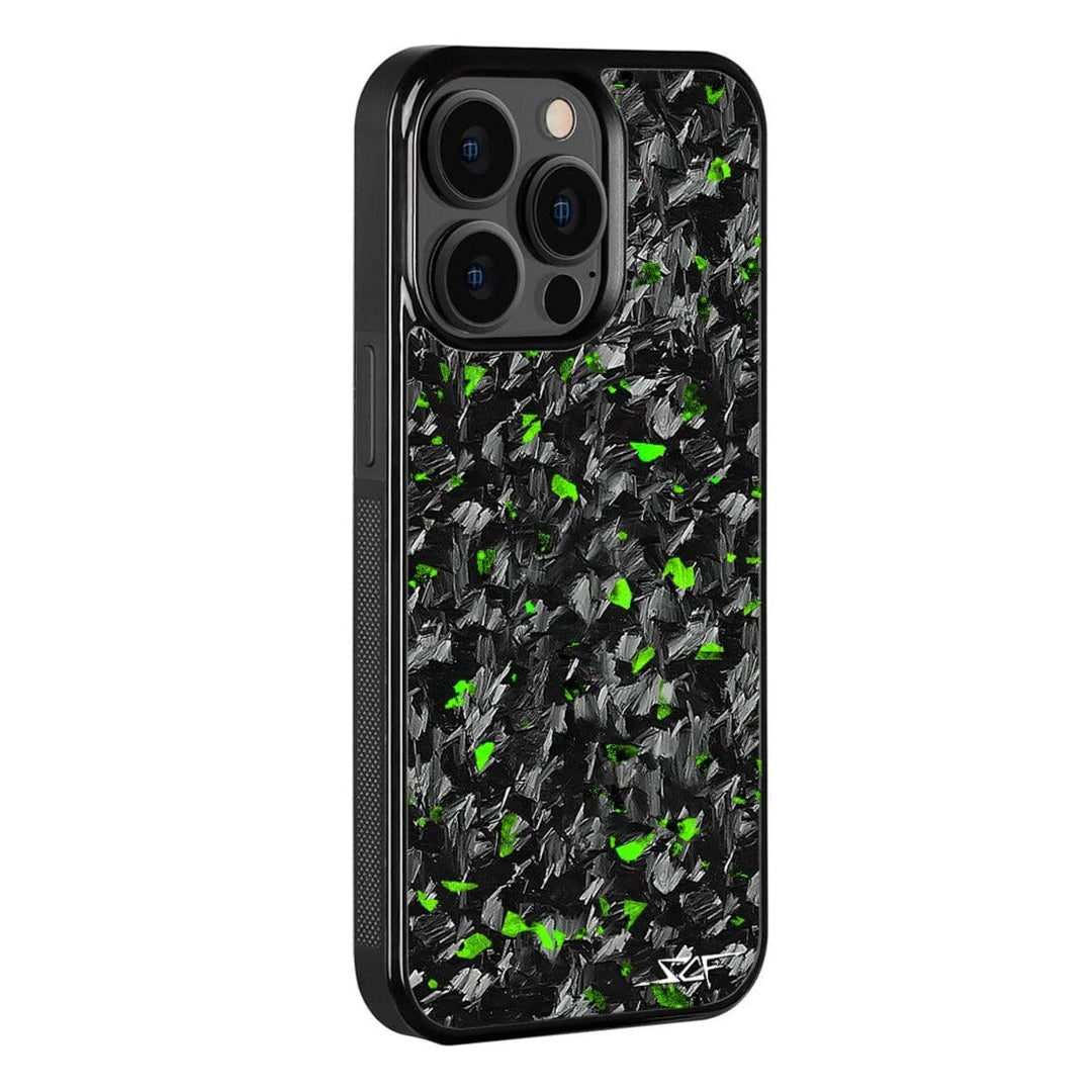 iPhone 14 Pro Max Real Green Flake Forged Carbon Fiber Phone Case | CLASSIC Series