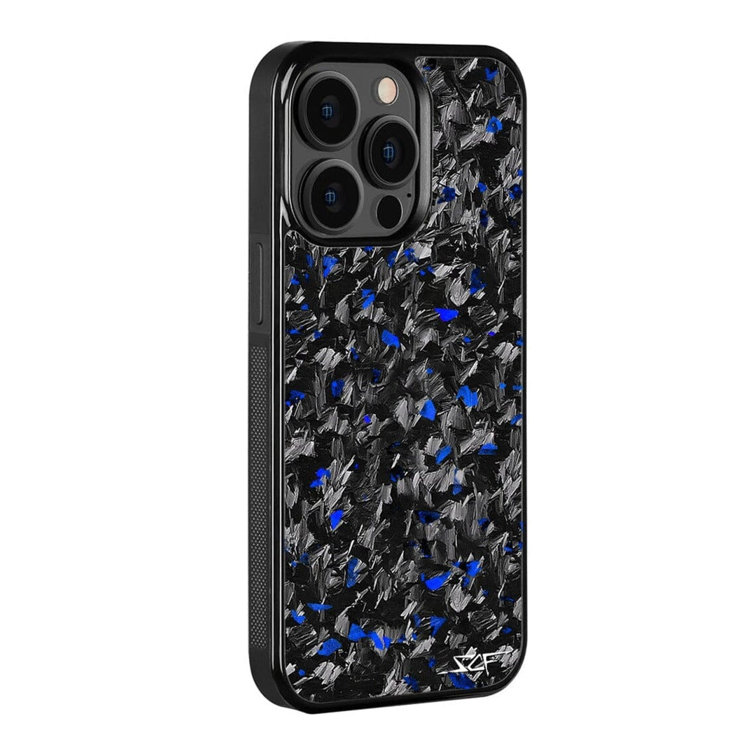 iPhone 15 Pro Max Real Blue Flake Forged Carbon Fiber Phone Case | CLASSIC Series