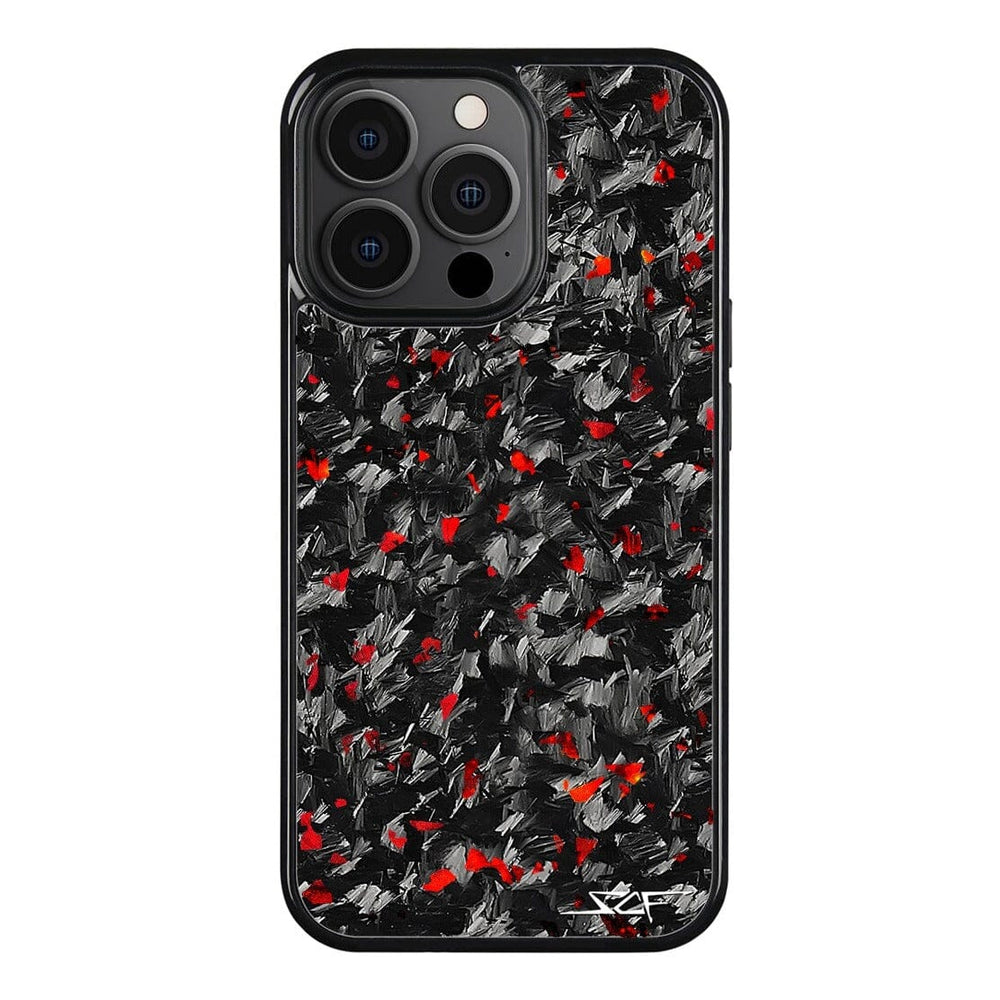 iPhone 15 Pro Max Real Red Flake Forged Carbon Fiber Phone Case | CLASSIC Series