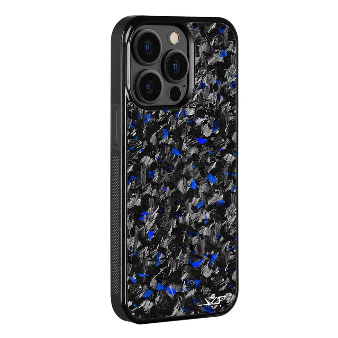 iPhone 15 Pro Real Blue Flake Forged Carbon Fiber Phone Case | CLASSIC Series