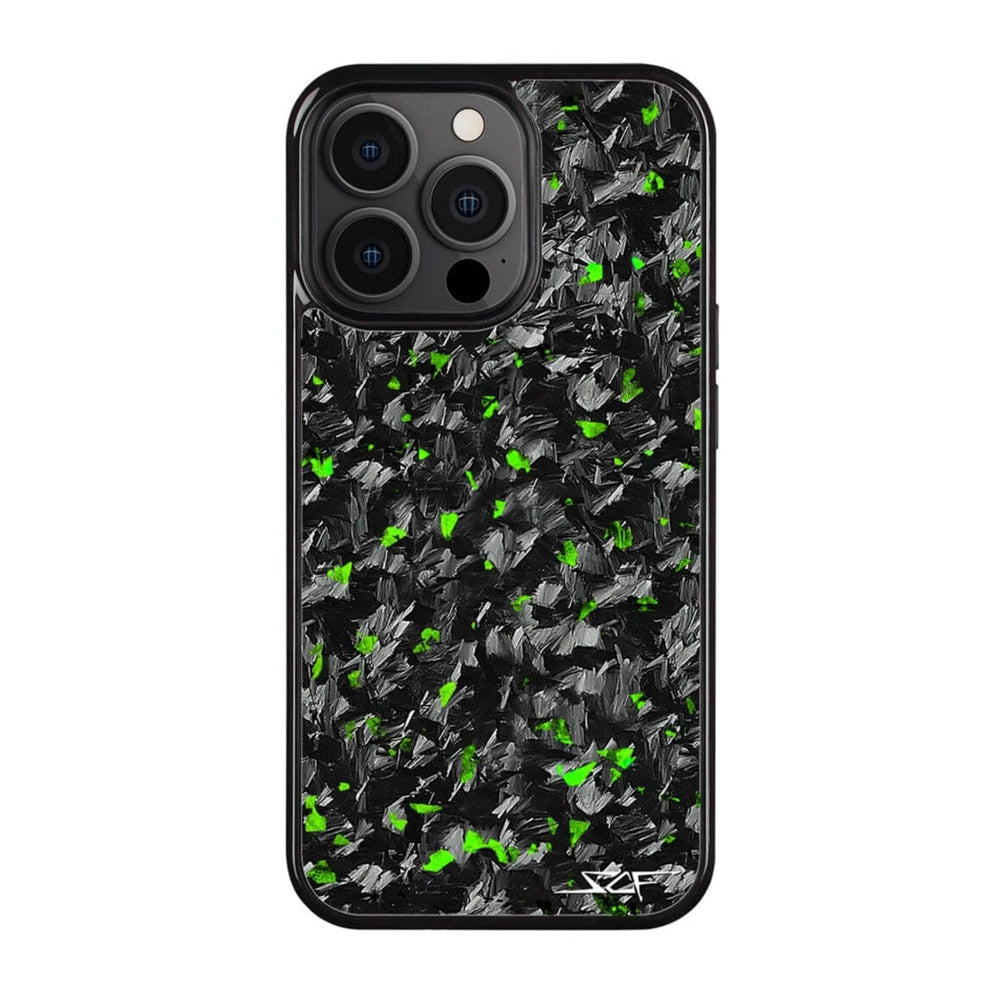 iPhone 15 Pro Real Green Flake Forged Carbon Fiber Phone Case | CLASSIC Series