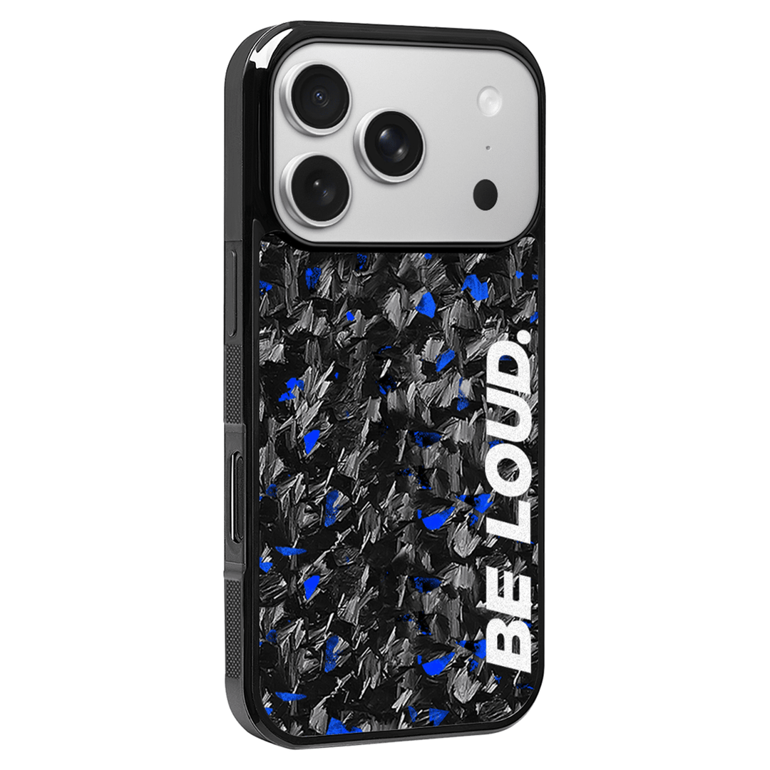 Forged Carbon Carbon Fiber Mobile Phone Shell IPhone Blue Flake