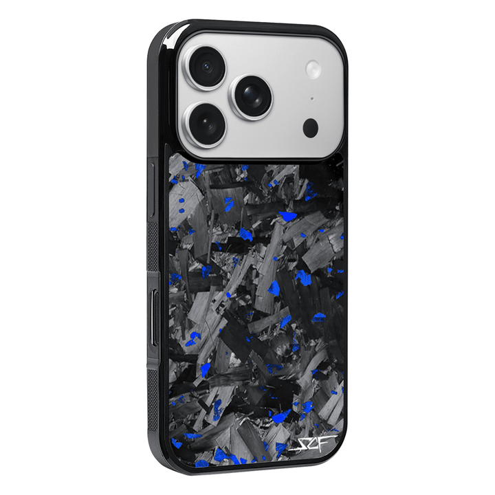 iPhone | Blue Flake Real Forged Chunk Carbon Fiber Phone Case | CLASSIC Series