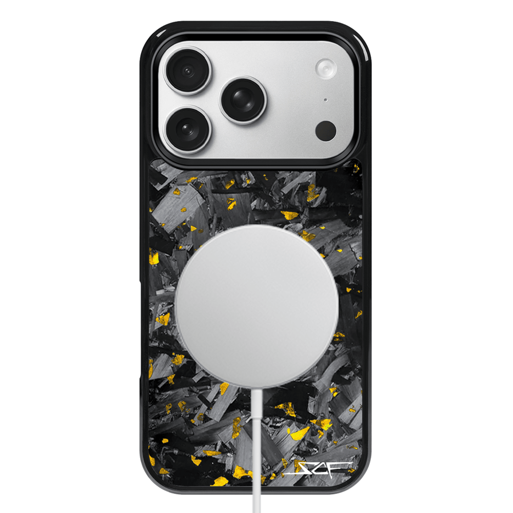 iPhone | Gold Flake Real Forged Chunk Carbon Fiber Phone Case | CLASSIC Series
