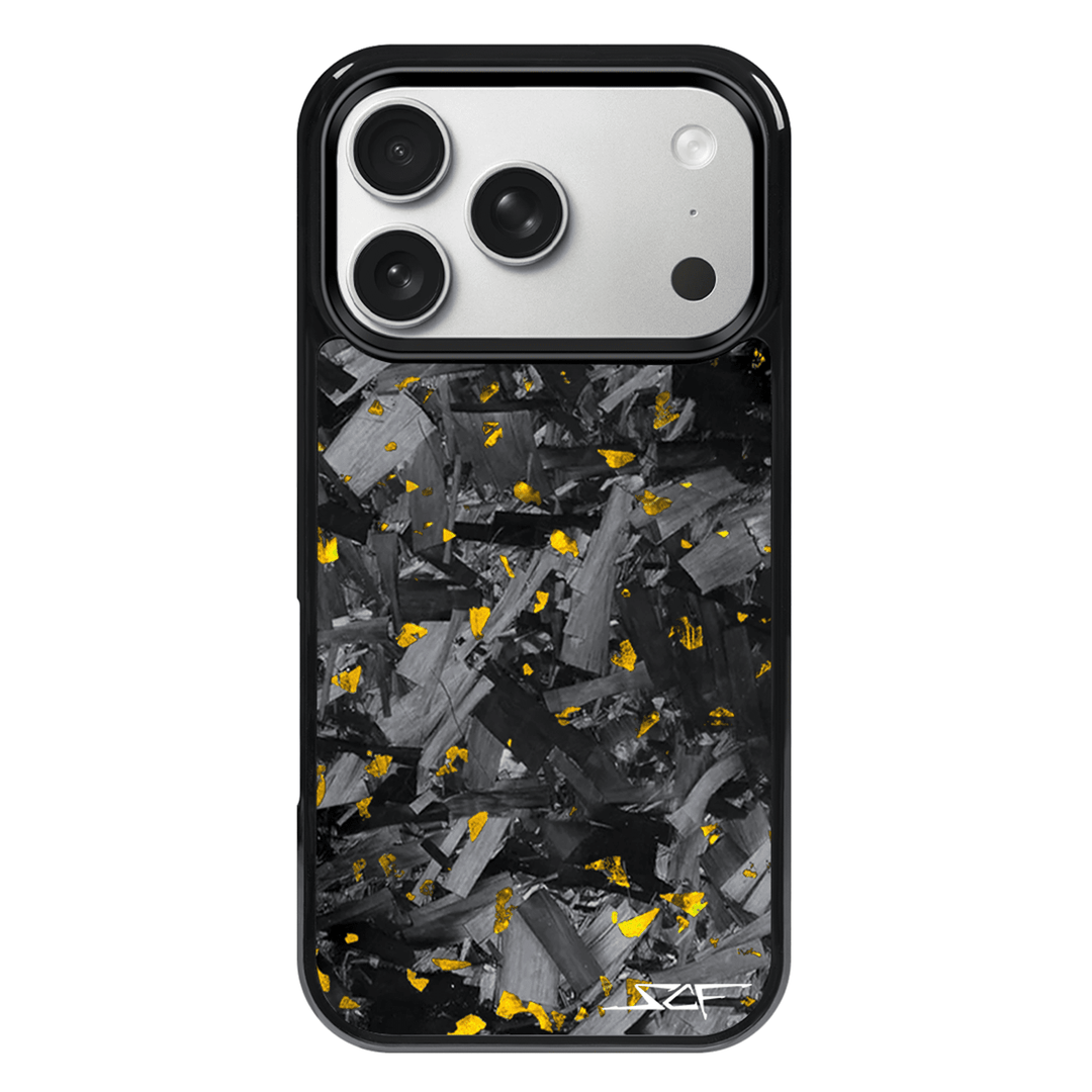 iPhone | Gold Flake Real Forged Chunk Carbon Fiber Phone Case | CLASSIC Series