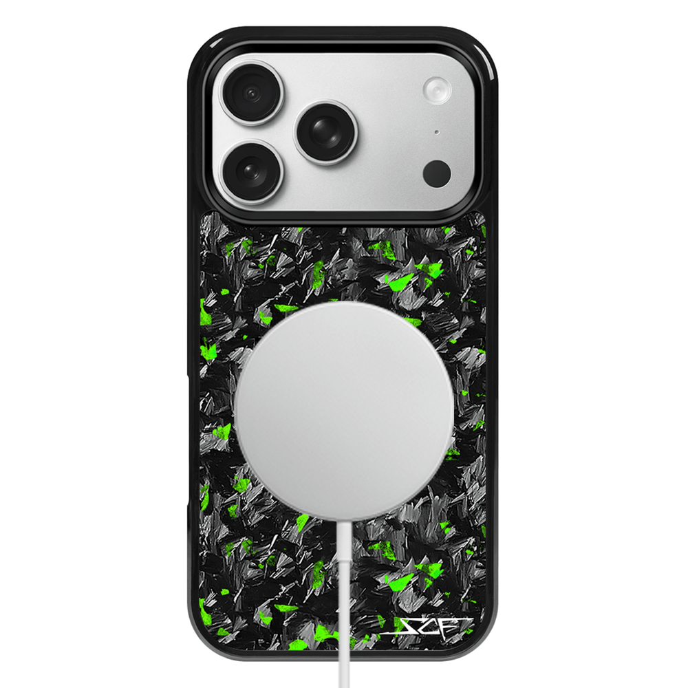 iPhone | Green Flake Real Forged Carbon Fiber Phone Case | CLASSIC Series