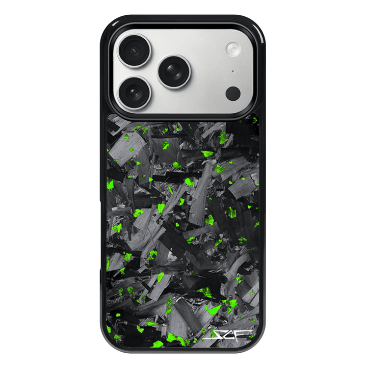 iPhone | Green Flake Real Forged Chunk Carbon Fiber Phone Case | CLASSIC Series