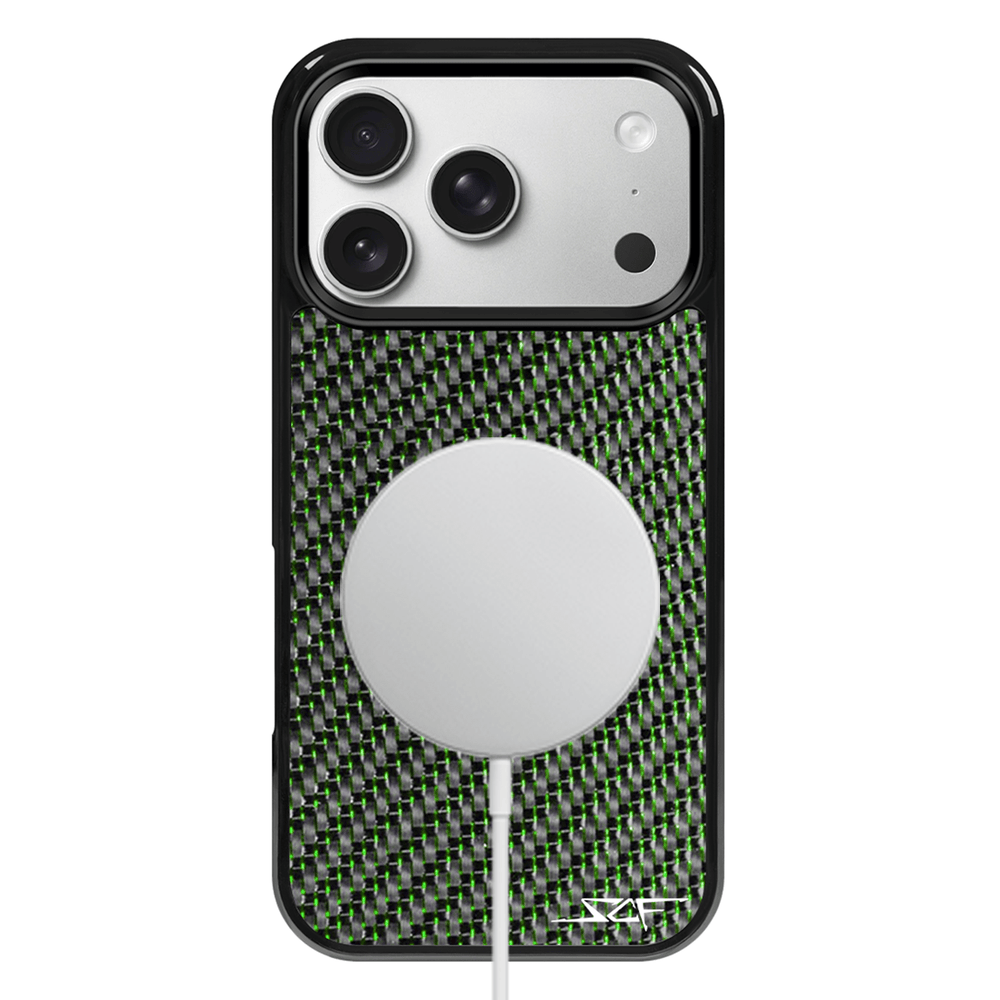 iPhone | Green Lace Real Carbon Fiber Phone Case | CLASSIC Series