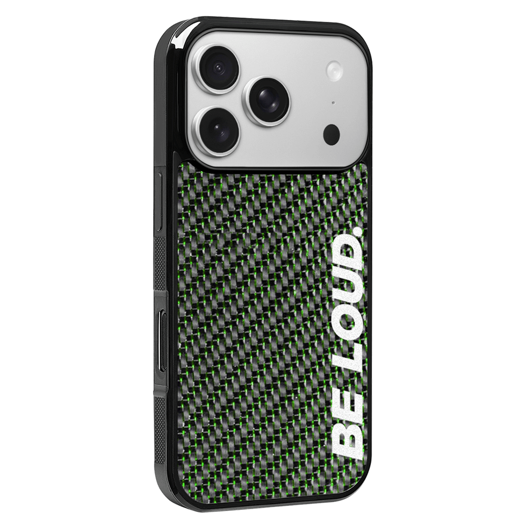 iPhone | Green Lace Real Forged Carbon Fiber Case | BE LOUD. x SCF