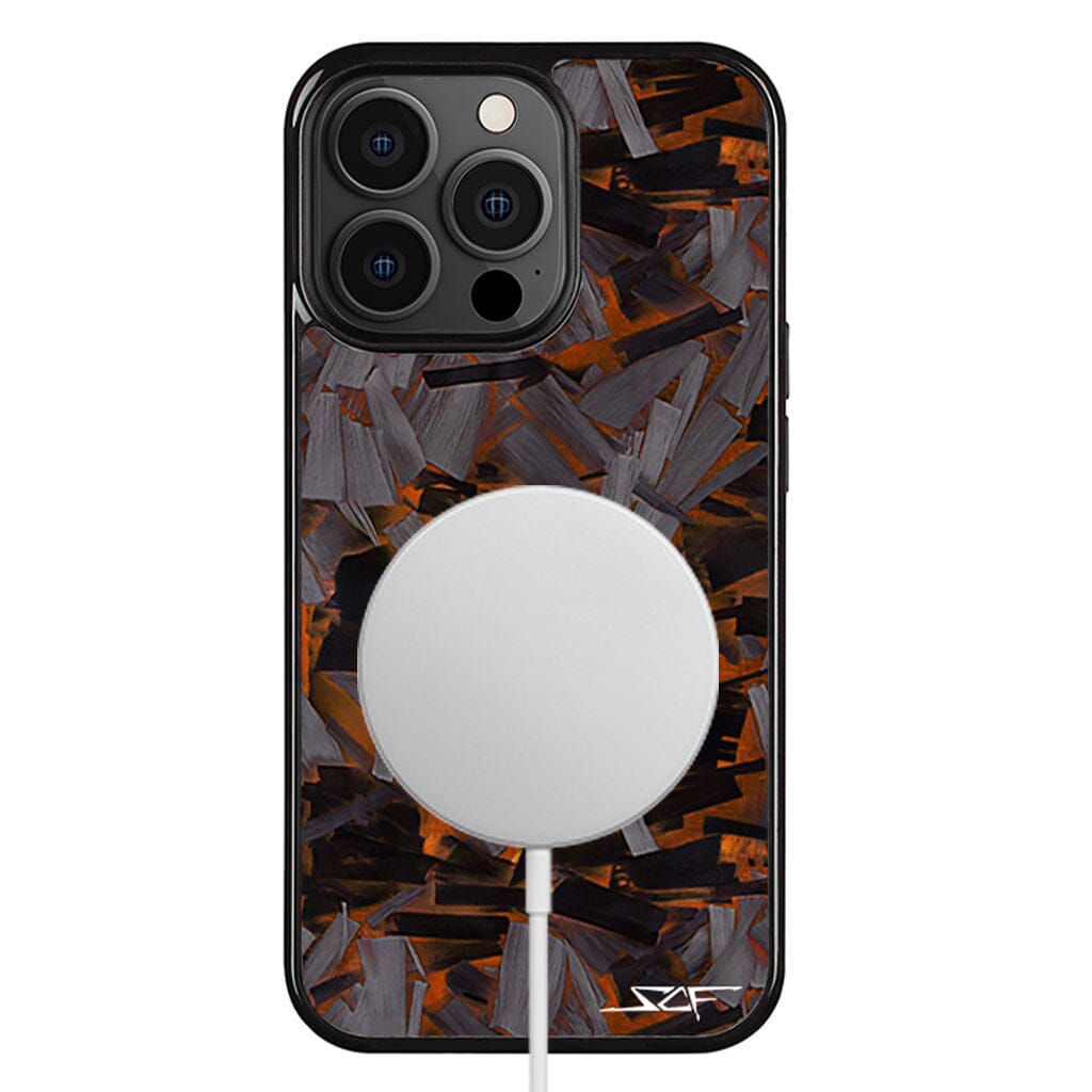 iPhone | Orange Lava Forged Carbon Fiber Phone Case | CLASSIC Series