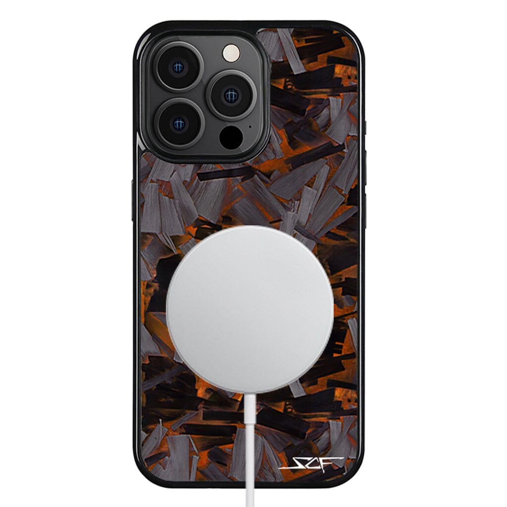 iPhone | Orange Lava Forged Carbon Fiber Phone Case | CLASSIC Series