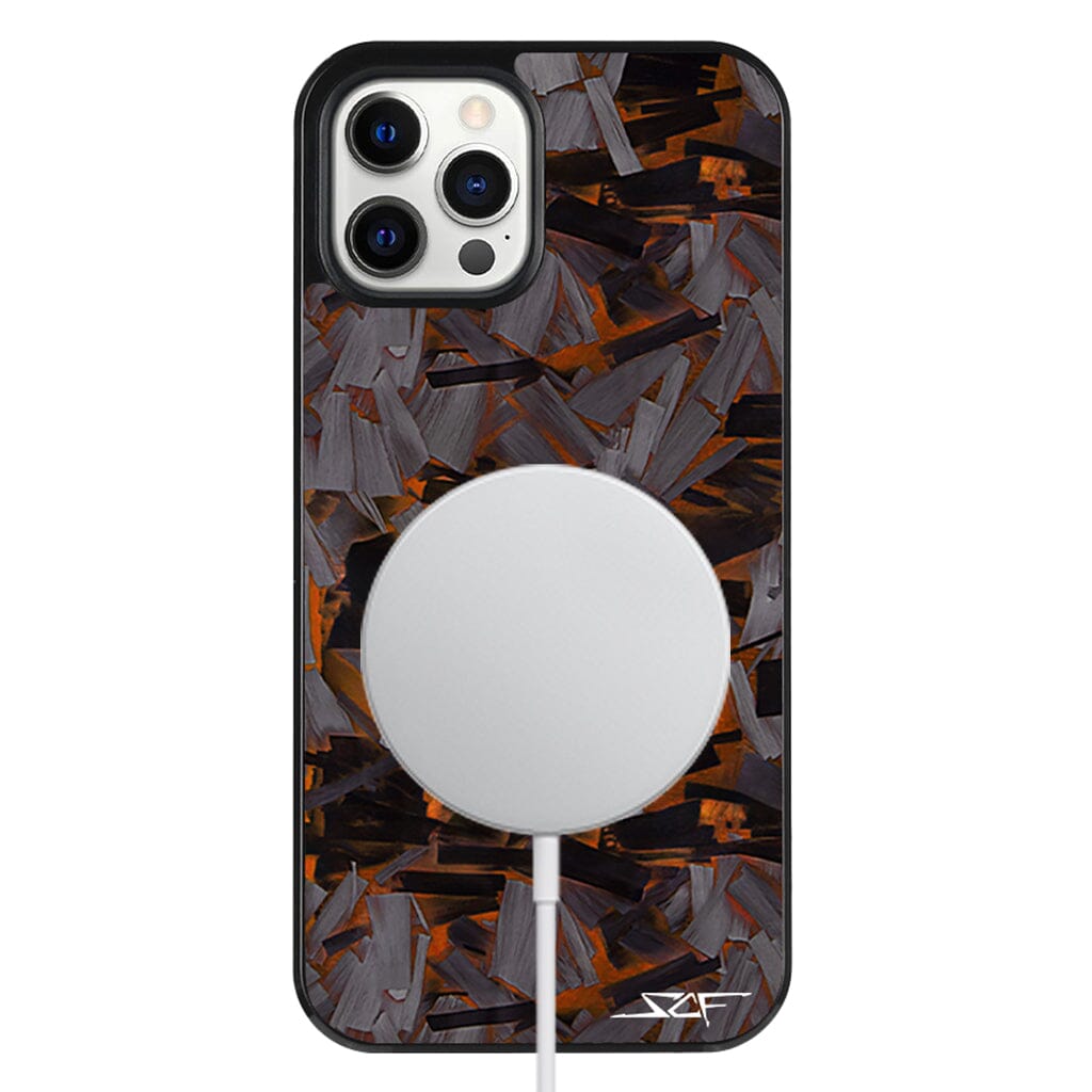iPhone | Orange Lava Forged Carbon Fiber Phone Case | CLASSIC Series