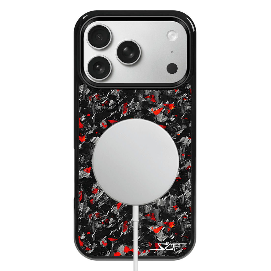 iPhone | Red Flake Real Forged Carbon Fiber Phone Case | CLASSIC Series