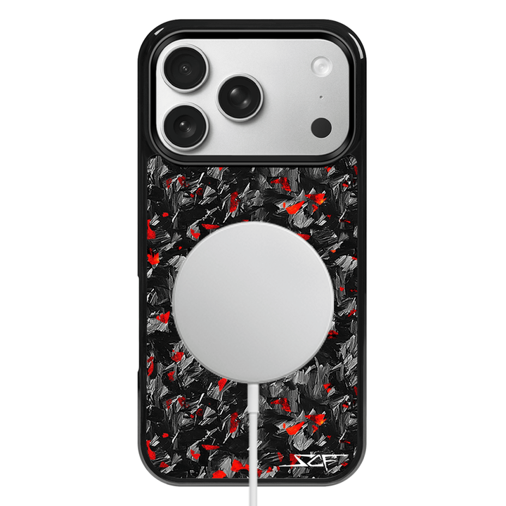 iPhone | Red Flake Real Forged Carbon Fiber Phone Case | CLASSIC Series