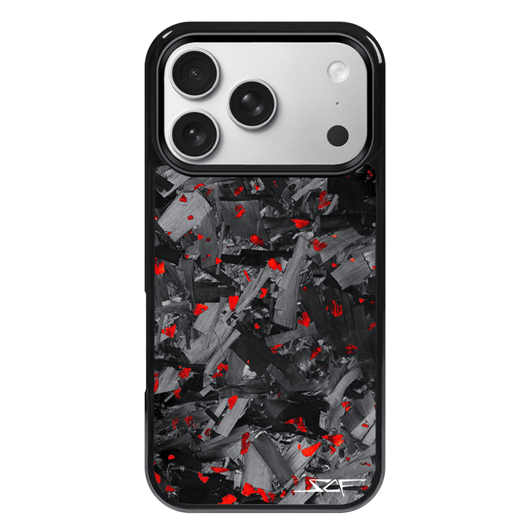 iPhone | Red Flake Real Forged Chunk Carbon Fiber Phone Case | CLASSIC Series
