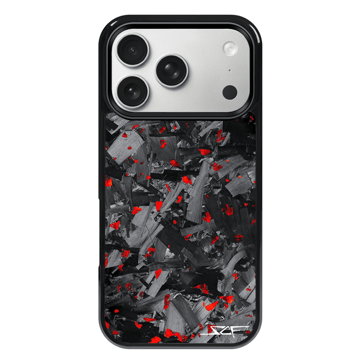 iPhone | Red Flake Real Forged Chunk Carbon Fiber Phone Case | CLASSIC Series
