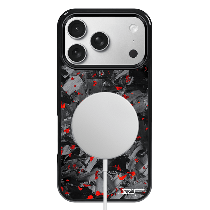 iPhone | Red Flake Real Forged Chunk Carbon Fiber Phone Case | CLASSIC Series