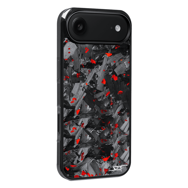 iPhone | Red Flake Real Forged Chunk Carbon Fiber Phone Case | CLASSIC Series