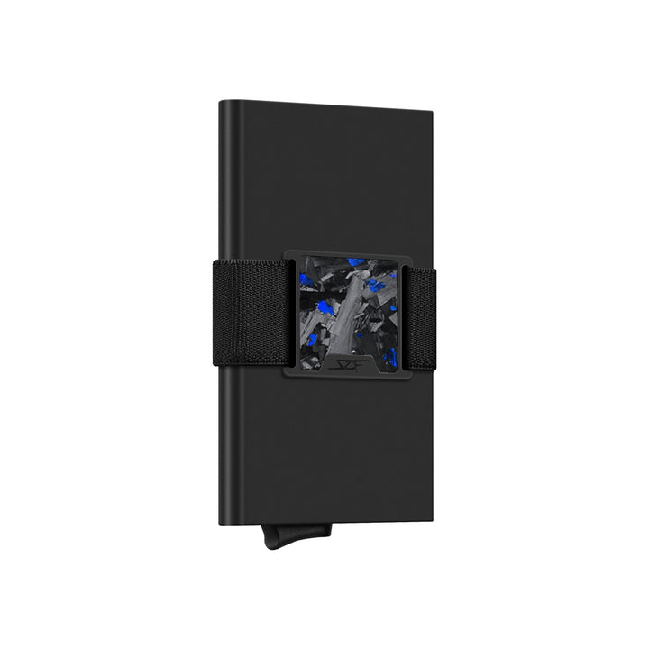 Carbon Fiber Pop Up Wallet | CLASSIC Series - Blue Flake Forged Chunk