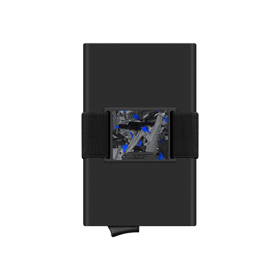 Carbon Fiber Pop Up Wallet | CLASSIC Series - Blue Flake Forged Chunk