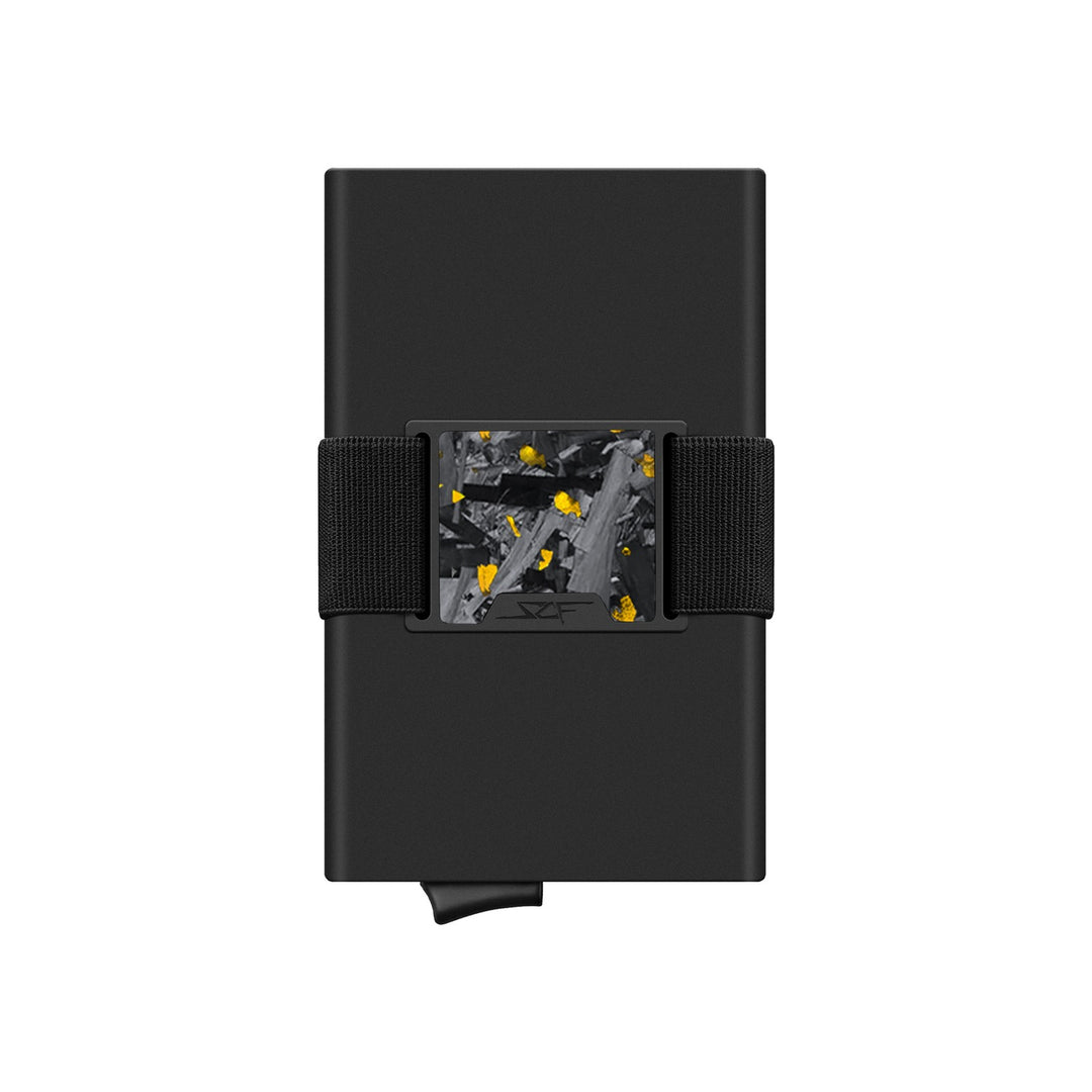 Carbon Fiber Pop Up Wallet | CLASSIC Series - Gold Flake Forged Chunk