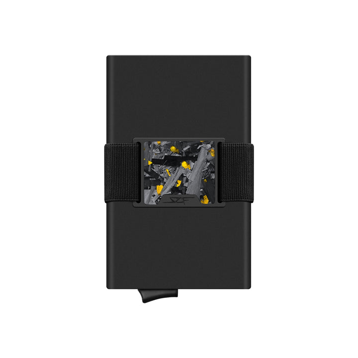 Carbon Fiber Pop Up Wallet | CLASSIC Series - Gold Flake Forged Chunk