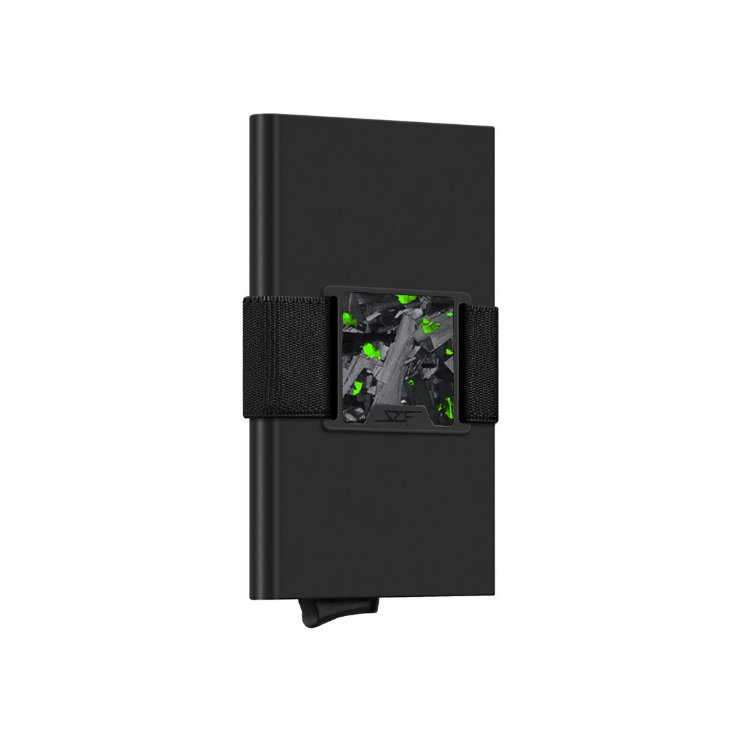 Carbon Fiber Pop Up Wallet | CLASSIC Series - Green Flake Forged Chunk