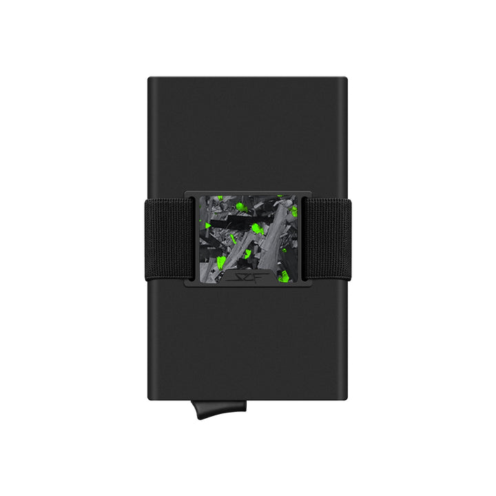Carbon Fiber Pop Up Wallet | CLASSIC Series - Green Flake Forged Chunk