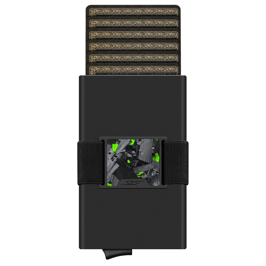 Carbon Fiber Pop Up Wallet | CLASSIC Series - Green Flake Forged Chunk