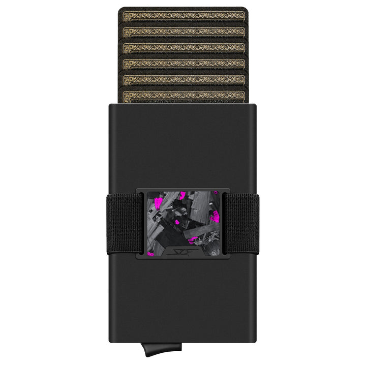 Carbon Fiber Pop Up Wallet | CLASSIC Series - Purple Flake Forged Chunk