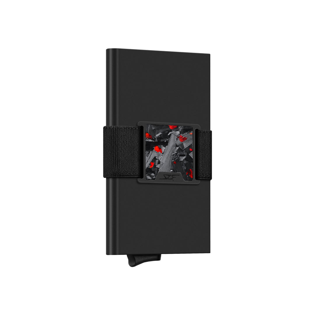 Carbon Fiber Pop Up Wallet | CLASSIC Series - Red Flake Forged Chunk