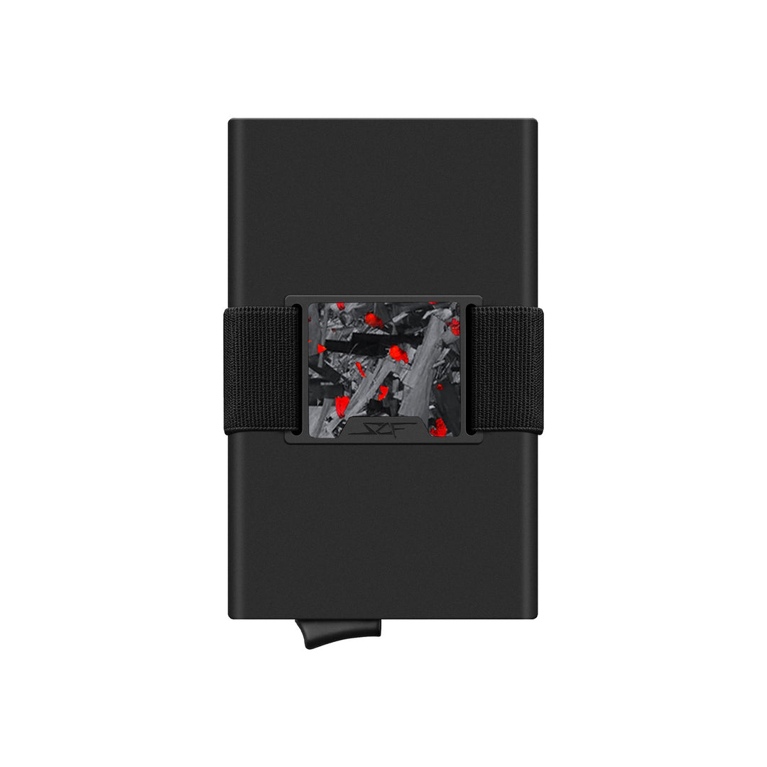 Carbon Fiber Pop Up Wallet | CLASSIC Series - Red Flake Forged Chunk