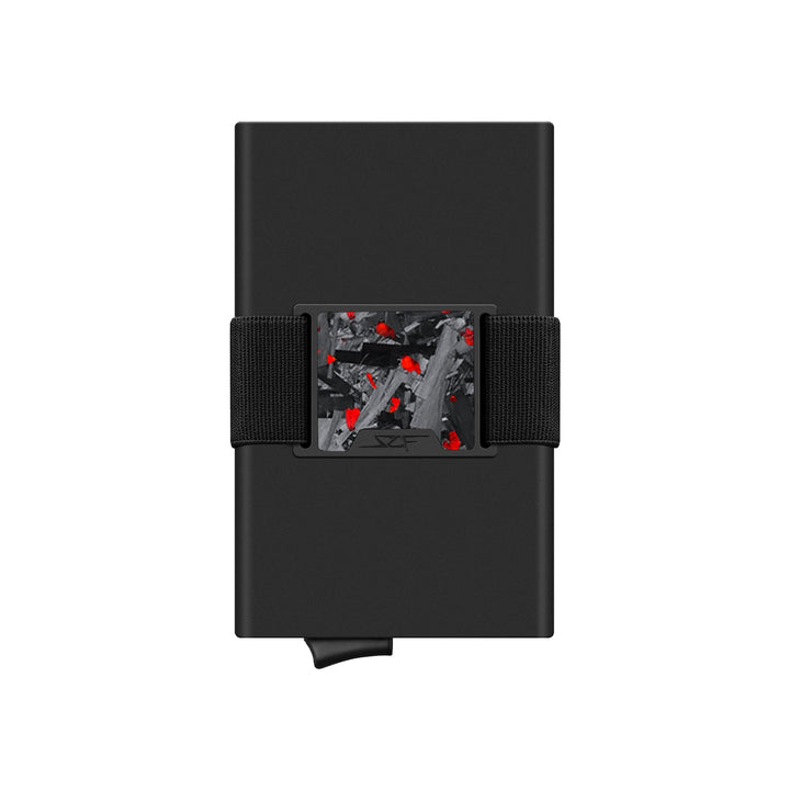 Carbon Fiber Pop Up Wallet | CLASSIC Series - Red Flake Forged Chunk