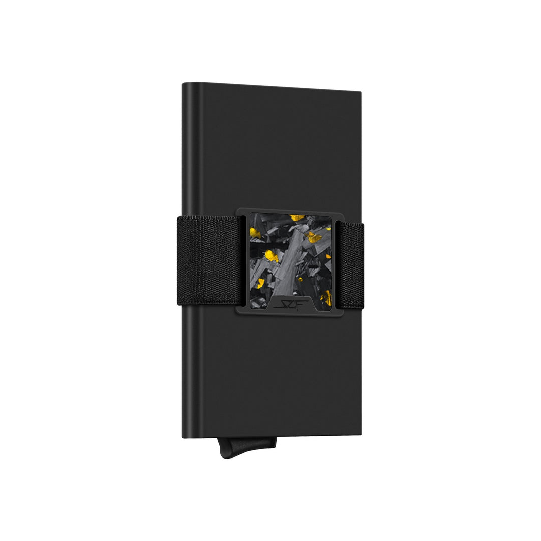 Pro Carbon Fiber Pop-Up Wallet - Gold Flake Forged Chunk